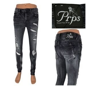 PRPS Mens 31 x 32 (actual) Jeans Cayenne Super Skinny Denim Stretch Distressed